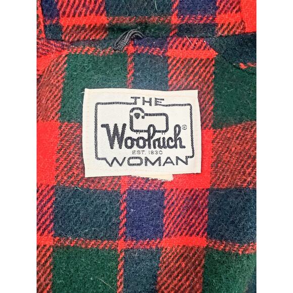 Gorpcore Red Parka Jacket  Med Vintage Chore Coat Plaid Colorful Cottagecore - Picture 5 of 6